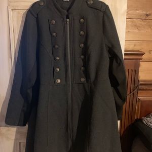 Torrid size 3 grey long military coat